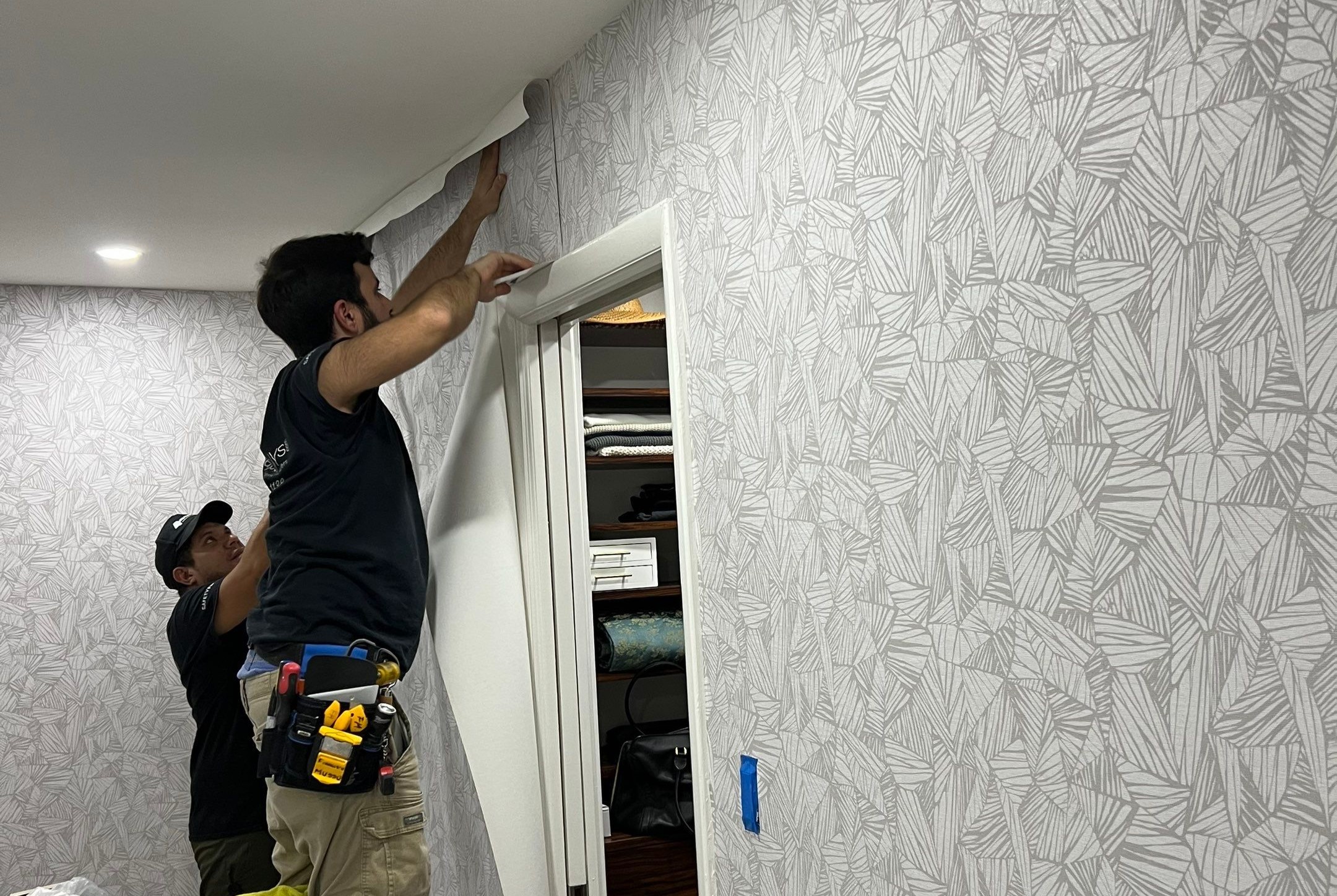 Katina's Flowers residential wallpaper installation Cincinnati